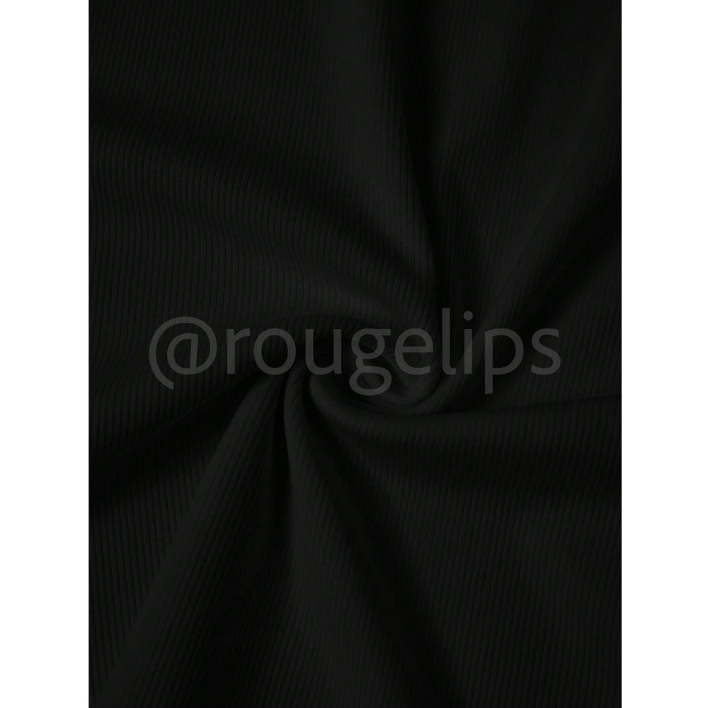 Black Rib Knit Tank Top Racerback / Front - Picture 8 of 10
